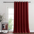 NICETOWN Glass Door Curtain for Windows, Extra Wide Thermal Insulated Curtain Panel Room Darkening Curtain Drape for French Door (Burgundy Red, W80 x L95, 1 Piece) by NICETOWN