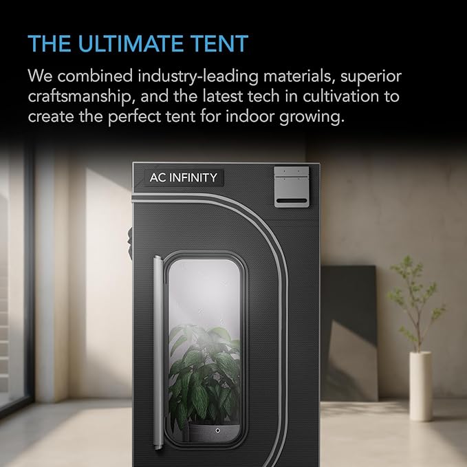AC Infinity CLOUDLAB 642, Advance Grow Tent 4x2, Thickest 1" Poles, 2000D Mylar Canvas, Lab-Tested Highest Reflectivity, Largest Zipper Window, Controller Mount Plate, 48" x 24" x 72" Indoor Growing - Image 2
