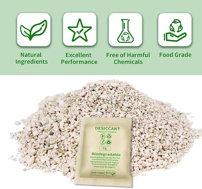 O2frepak 5G (200Packets) Food Grade Moisture Absorber Montmorillonite Desiccant Packets for Storage,with Higher Moisture Absorption - Image 2