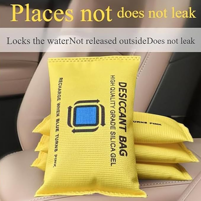 Car Moisture Absorber Bags, with Powerful Moisture Absorption, 100g, Reusable Dehumidifier Bags, Humidity Control, Reusable and Eco-Friendly Design, for Wardrobes, Basements, Spaces, Closet - Image 6