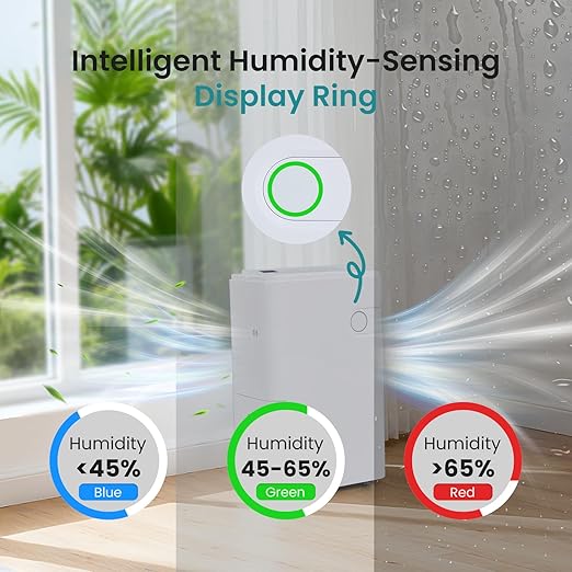 OLIXIS 5,500 Sq. Ft Dehumidifier, 80 Pints Dehumidifier for Basement with Drain Hose, 5L/1.32 Gallon Water Tank Quiet with Humidity Ring, Ideal Whole House Dehumidifiers for Home, Bedroom & Bathroom - Image 7
