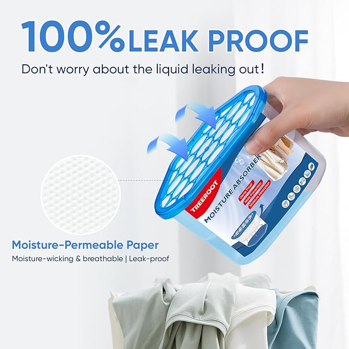 10 Pack Moisture Absorbers, 14 OZ Humidity Absorber Bucket, Moisture Absorbers for Closet, Dehumidifier Bucket for Wardrobes, Kitchens and Bathrooms, Fragrance Free Humidity Absorber - Image 6