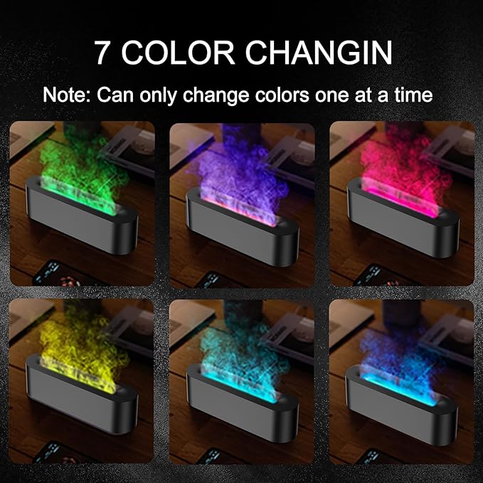 Colorful Flame Fire Diffuser Humidifier, 7 Colors Changing Oil Diffuser, Ultra-Quiet Aroma Essential Oils Aromatherapy Diffusers for Large Room, Bedroom, Office(Timeable, Waterless Auto off-150ml) - Image 7