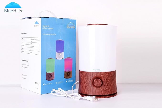 BlueHills Premium 2000 ML XL Essential Oil Diffuser Aromatherapy Humidifier for Large Room Home 40 Hour Run Huge Coverage Area 2 Liter Extra Large Capacity Diffuser High Mist Dark Wood Grain E003 - Image 5