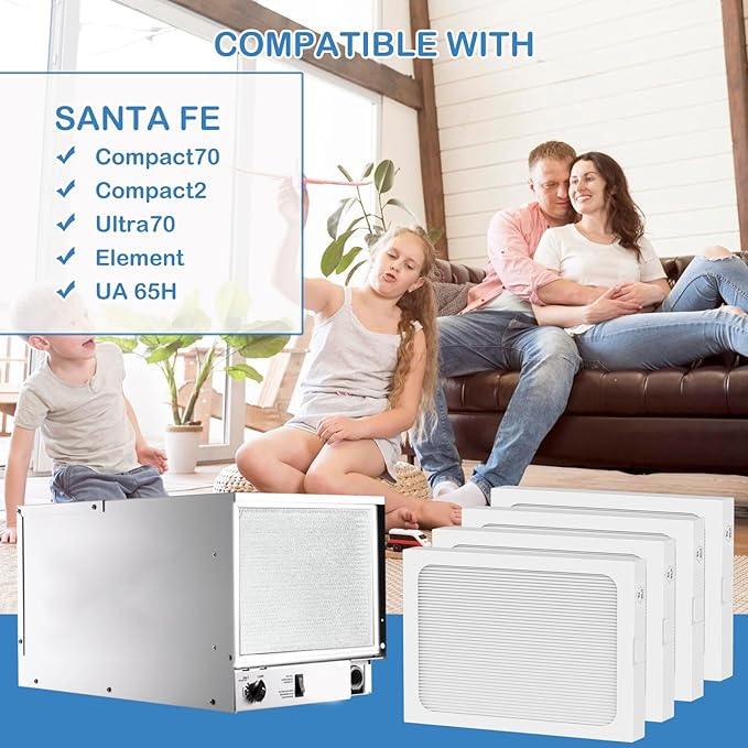 9 x 11 x 1 MERV 13 Replacement Dehumidifier Filter Compatible with Santa Fe Compact70, Ultra70, Element, Compact2, UA 65H dehumidifier Models, 4 Pack - Image 6