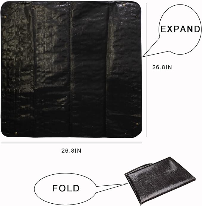 BIUWING 2PCS Indoor Plant Transplanting Repotting Mat Foldable Garden Work Cloth Waterproof Thicken Gardening Mat, Black (26.8" x 26.8") - Image 4