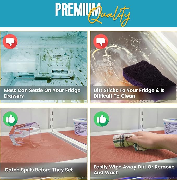 Refrigerator Liners for Shelves by Linda’s Essentials - Easy to Clean Fridge Liner with Spill Protection Fridge Shelf Liners & Drawer Liner, Nonslip BPA-Free Refrigerator Mats (Pink Roll) - Image 2