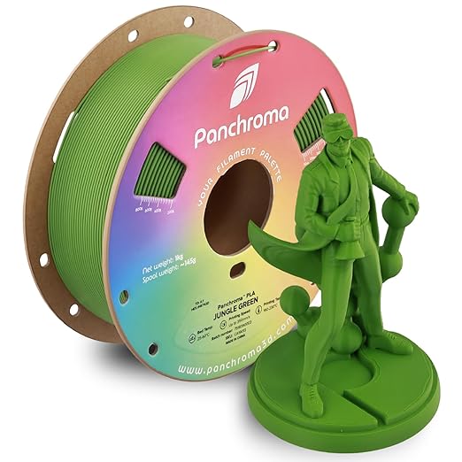 Panchroma PLA Jungle Green 3D Printer Filament, 1.75mm, 1kg Spool, Easy to Print, High Speed Printing, Tangle Free, AMS Compatible, Perfect for Toys, Decor, Miniatures, Models & Cosplay by Polymaker