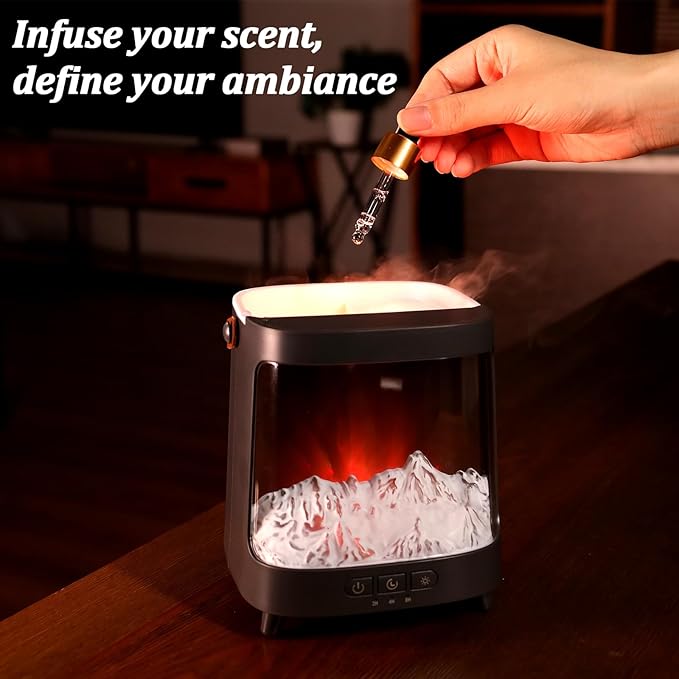 Essential Oil Diffuser for Home, Bedroom Humidifiers, Air Scent Aroma Aromatherapy Ultrasonic Machine Timer Small Mini difusor de Aromas para casa Living Room Office Decor Gifts Fireplace Aurora - Image 4