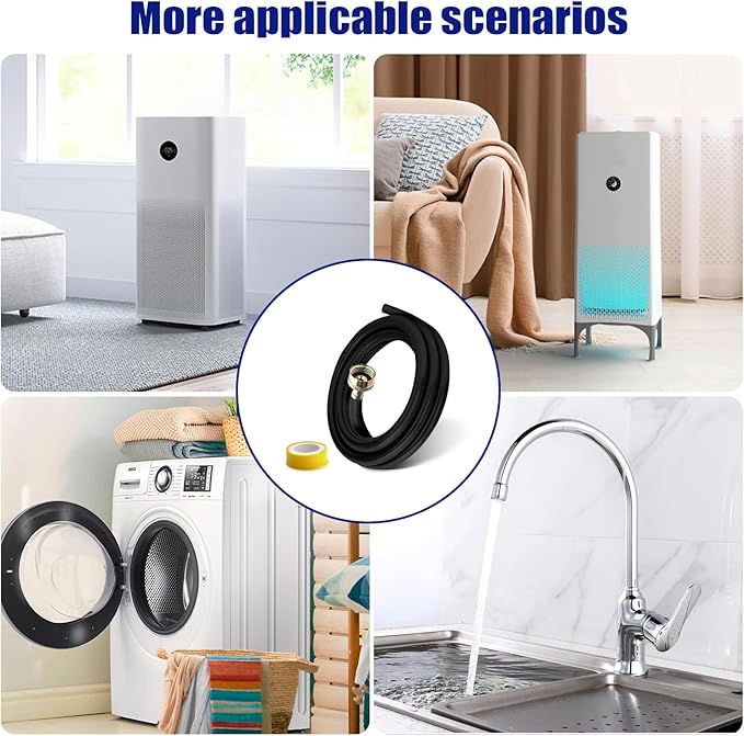 Dehumidifier Drain Hose 3/4 Inch FHT, 12 Foot, with Premium Brass Connectors to Prevent Water Leakage, 18FFDHMH01 Drain Hose Compatible with Most Brands of Dehumidifiers - Image 7