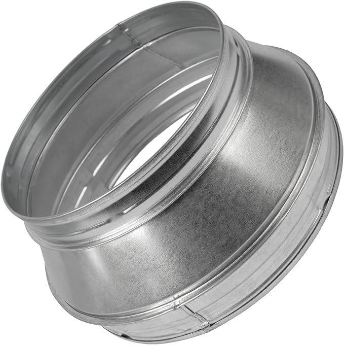 Vent Systems 10" Inch to 8" Inch Duct Reducer – Galvanized Steel HVAC Pipe Adapter Connector for Ventilation Exhaust and Grow Tents – Durable Metal Transition Fitting for Heating and Cooling by VentSystems