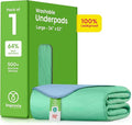 IMPROVIA® Washable Underpads, 34" x 52" (1 Pack) - Heavy Absorbency Reusable Incontinence Pads for Kids, Adults, Elderly, and Pets - Waterproof Protective Pad for Bed, Couch, Sofa, Furniture, Floor by IMPROVIA