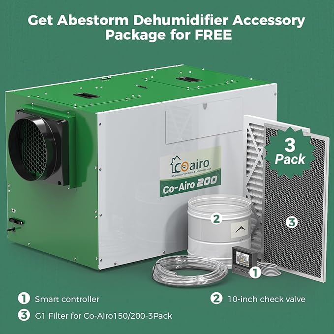 Whole House Dehumidifier 330 Pint with Controller, Crawl Space Dehumidifier with Fresh Air Function and Drain Hose Up to 4500 sq. ft. for Grow Tent, Whole House, Commercial, Basement - Image 2