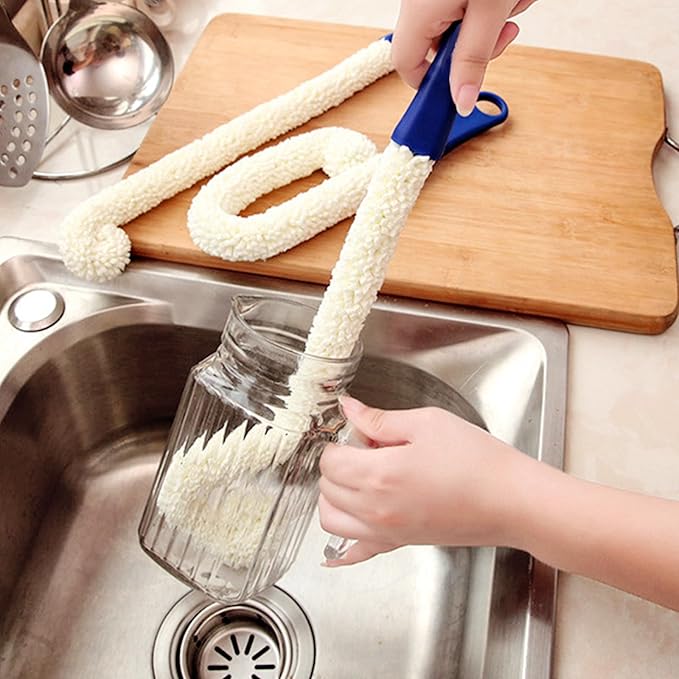 KUWAN Bottle Cleaning Brush Multi-Function Household Tools Flexible Bottle Scourer for Some Decanters, Goblets, Glasses, Cups (Long 3pcs) - Image 4
