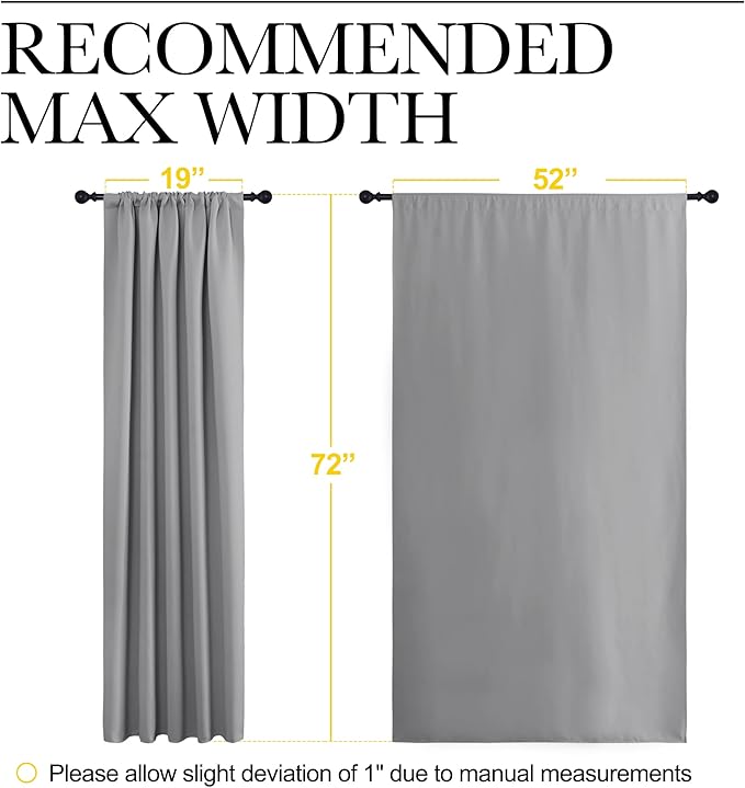NICETOWN Blackout Curtain Panels for Bedroom - Thermal Insulated Rod Pocket Blackout Drapes/Draperies for Play Kids Room (2 Panels, W52 x L72 inches, Silver Grey) - Image 7