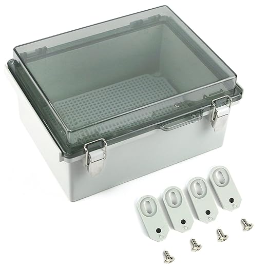 Sunnyglade ABS Plastic Dustproof Waterproof IP65 Junction Box Universal Durable Electrical Project Enclosure with Lock (6.7"x8.7"x4.3" CC) by Sunnyglade