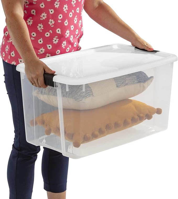 Sterilite 8 Pack Ultra Latching Box, Storage Bins with Lids, Clear Plastic, 70 Quart - Heavy-Duty Organizing Containers for Closet, Bathroom, and Office - Image 9