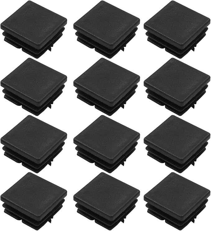 12 Pack 1" Square Plastic Plugs, Black Tubing End Caps Plugs Insert for Square Tube and Furniture Legs - Image 5