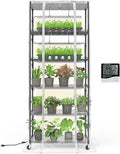 Bstrip Indoor Greenhouse with Grow Light, Mini Green House with 5 Pack T8 Full Spectrum Plant Lights, Plant Shelf with Tent for Indoor Plant, Seed Starting, Seed Tray, 29.5"x13.8"x71" by Bstrip