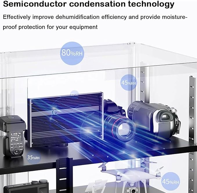 100L Camera Drying Cabinet, Digital Control Electronic Dry Box, 25-60RH Adjustable Mute Energy Saving Dryer for Lens Equipment, Books, Cameras, Microscopes - Image 5