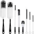 ALINK 8-Pack Bottle Cleaning Brush Set - Long Handle Black Bottle Cleaner for Washing Narrow Wine/Beer Bottles/Thermos/Flask Tumbler/Sport Well/Kettle/Lid Brush, Straw Brush by ALINK