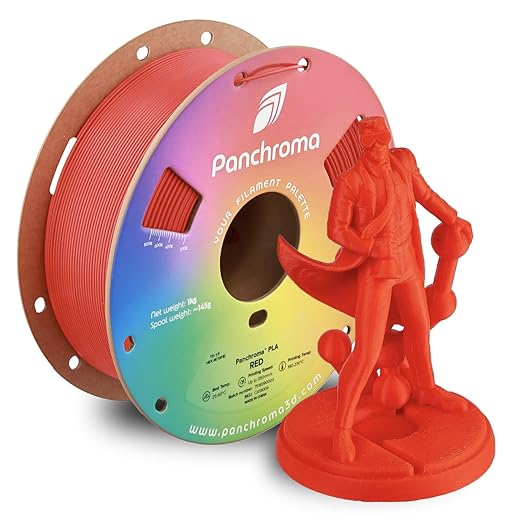 Panchroma PLA Red 3D Printer Filament, 1.75mm, 1kg Spool, Easy to Print, High Speed Printing, Tangle Free, AMS Compatible, Perfect for Toys, Decor, Miniatures, Models & Cosplay by Polymaker