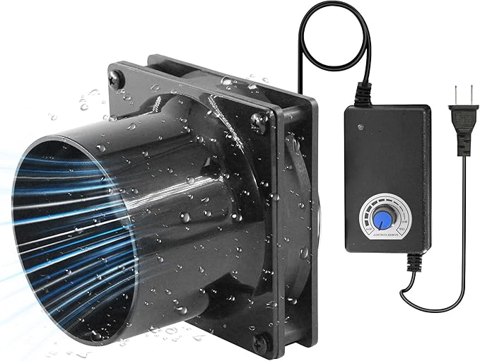 120mm 12V Axial Exhaust Duct Fan with 4" Flange Adapter Variable Speed Controller Moisture-Proof for 3D Printer Enclosure Laser Engraver Soldering Fume Extractor Grow Tents & Workshop Ventilation by AMCHIXIN