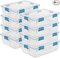Sterilite 8-Pack Gasket Box, Weather-Resistant Storage Bins with Latching Lids, 37 Quart - Heavy-Duty Organizing Containers for Closet, Bathroom, and Office by Sterilite