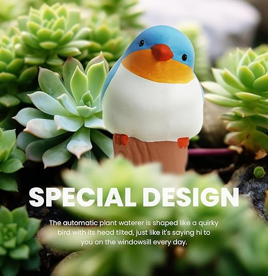 Bird Shaped Plant Watering Globes(Bule 4ps) Plants Suitable for Indoor and Outdoor Use Should be Kept Constantly Moist. The Interesting Shape Makes The Garden More Interesting and Beautiful. - Image 4
