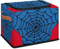 Storage Bin, Collapsible Fabric Storage Boxes with Lids for Organizing, Blue Spider Web Stackable Closet Organizers and Storage Cube Basket for Home, Office, Bedroom (10.2"x14.2") by LLCXCSI