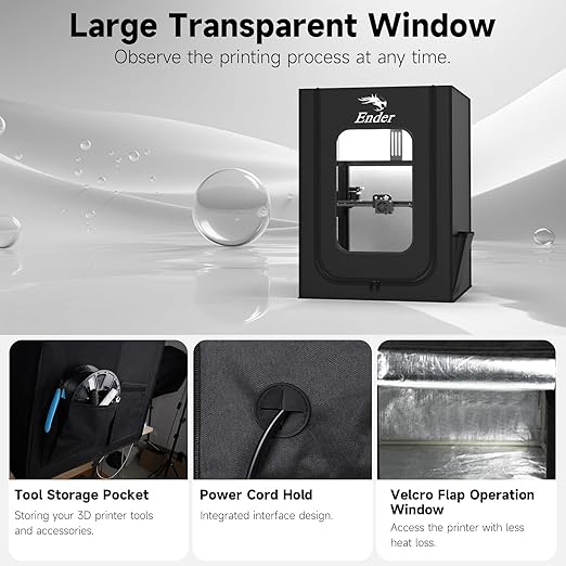 Creality Official 3D Printer Enclosure, Constant Temperature Protective Cover Fireproof Dustproof 480 * 600 * 720mm for Ender 3 V3 SE/Ender 3/Ender 3 V2/Ender 3 V2 Neo/Ender 3Pro/Ender 3Neo/Ender 3S - Image 5