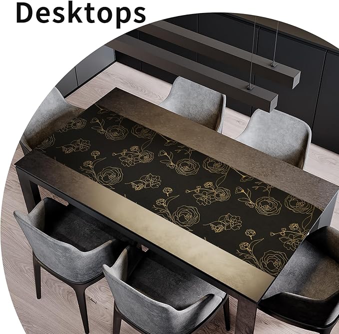Shelf Liners for Kitchen Cabinets 23.6in x 30FT Non Adhesive Drawer Liner Black Floral Thickened Shelf Liner Paper Strong Non-Slip Easy to Clean for Tool Box Refrigerator with Knife and Tape Measure - Image 7