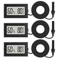3Pcs Mini Digital Thermometer Hygrometer with Probe Electronic Temperature Humidity Gauge Meters Indoor LCD Display Fahrenheit for Humidors,Greenhouse,Garden,Incubator Reptile Terrarium by Unknown