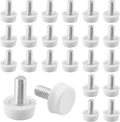 Biaungdo 24 Pcs Adjustable Furniture Levelers, M6x15 mm Ajustable Leveling Feet Screw On Furniture Glide Foot Levelers for Table, Chair, Cabinet, Furniture Legs, White by Biaungdo