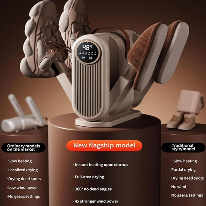 Glove Dryer & Boot Warmer, Electric Shoe Dryer with Digital Panel, 48°C Constant Temperature and 360° Heating, 60 Min/180 Min/360 Min Timing and Safe Material, for Boot, Shoes, Gloves, Hats - Image 7