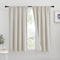 RYB HOME Natural Linen Blended Curtains for Living Room, Blackout Thermal Insulated Window Drapes with White Liner Classy Home Decor for Guest Room Nursery, Natural, W52 x L63 inch, 2 Panels by RYBHOME