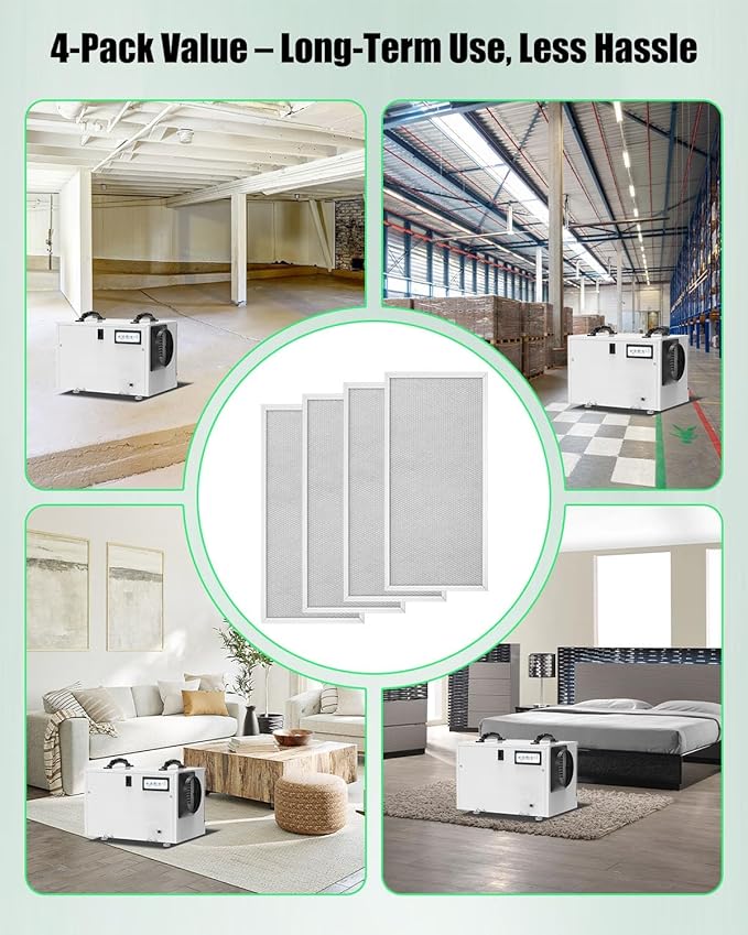 4-Pack MERV-8 Filters Replacement Compatible with Alorair Sentinel HD55 HDi65 HD55S HDi65S Basement Dehumidifiers, 17.2 X 8.8 X 0.4 inches Filter Replacement - Image 6