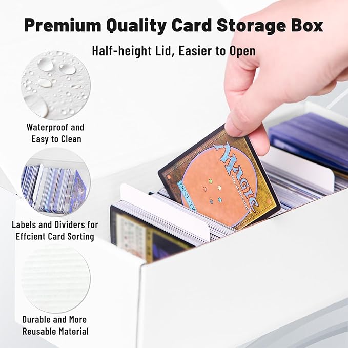 NUMINA 7 Pack 600 Card Storage Box Organizer for Trading Card Collection, Heavy Duty Sports Cardboard Box, Trading Gaming Cards Storage Box with Adjustable Dividers - Image 3
