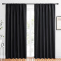 NICETOWN Black Blackout Curtain Blinds - Solid Thermal Insulated Window Treatment Blackout Drapes for Bedroom (2 Panels, 62 inches Wide by 84 inches Long) by NICETOWN