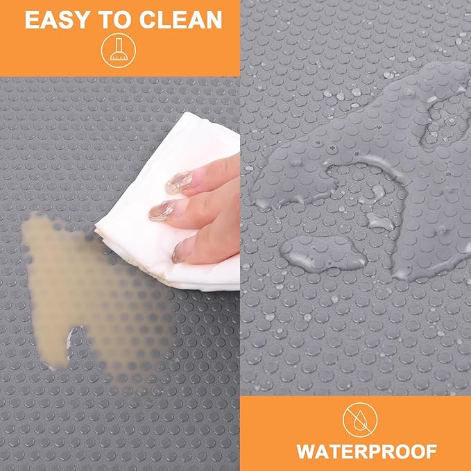 FLPMIX Kitchen Cabinet Shelf Liner: 19" Wide Waterproof Under Sink Mat - Dark Grey Non-Adhesive Easy to Cut Large Drawer Liner for Pantry Bathroom Cupboard 19" W x 300" L - Image 6