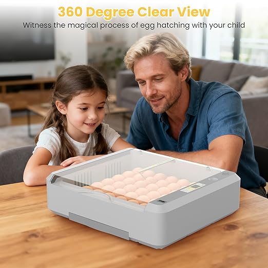 36-60 Egg Incubator with Automatic Egg Turning and Humidity Control, Adjustable Chicken Egg Incubator with Digital Display, for Hatching Eggs Include Chicken Duck Quail Eggs(Yellow) - Image 8