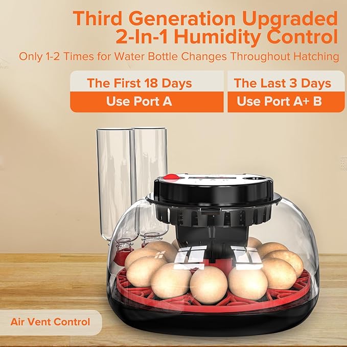 Incubator with Automatic Egg Turning and Humidity Control, Incubators for Hatching Eggs, Chicken, Ducks, Goose, Pigeon, Quail, Parrot Incubator for Farm, Lab, Science Classroom, Home - Image 3