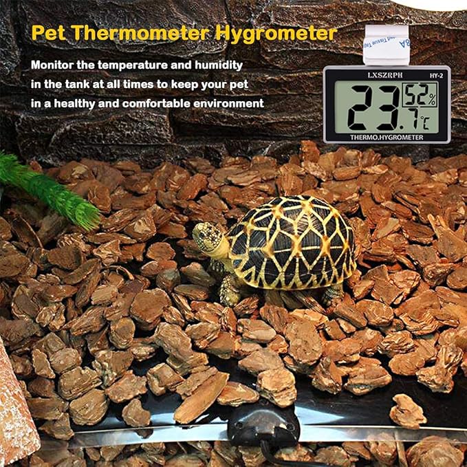 Reptile Thermometer Hygrometer Digital Amphibian Thermometer with Hook Temperature Humidity Meter Gauge for Reptile Tanks, Terrariums, Vivarium HD LCD (2packs) - Image 4