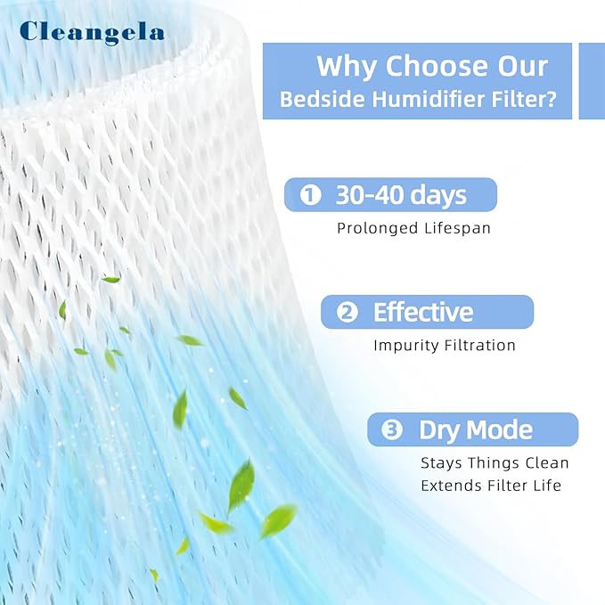 3 Pack Bedside Humidifier Filter Replacement Compatible with Canopy Bedside & Nursery Humidifiers Humidifier Wicking Replacement Filter Wood Pulp & Paper Replace Every 6 Weeks - Image 4