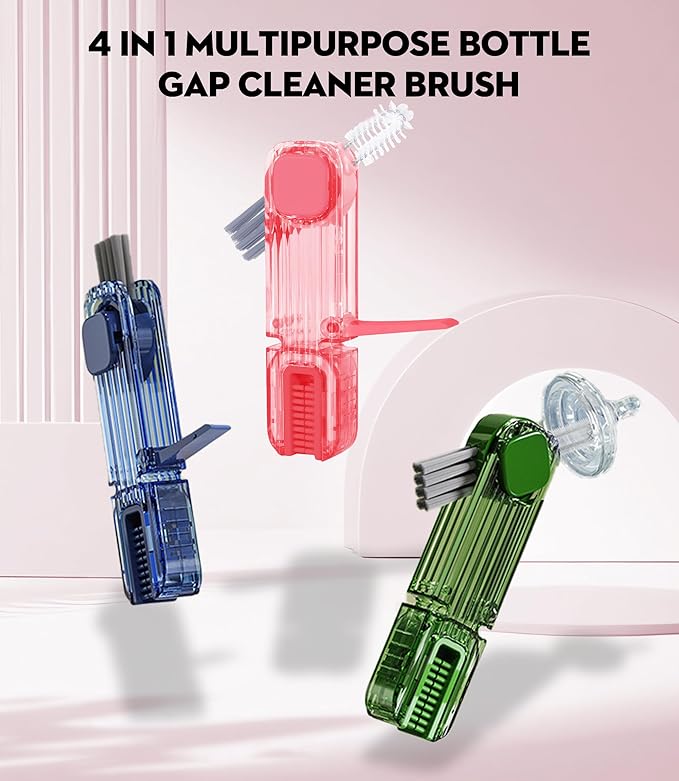 4 in 1 Cup Lid Gap Cleaning Brush, Multifunctional Insulation Bottle Cleaning Tools, Mutipurpose Tiny Silicone Cup Holder Cleaner, Home Kitchen Cleaning Tools - Image 7