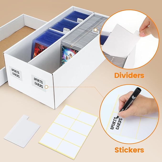 2 Pack Trading Card Storage Box - 2 Rows Divided Cardboard Case, Compatible with Top Loader One Touch for Sports Card Storage - Image 3