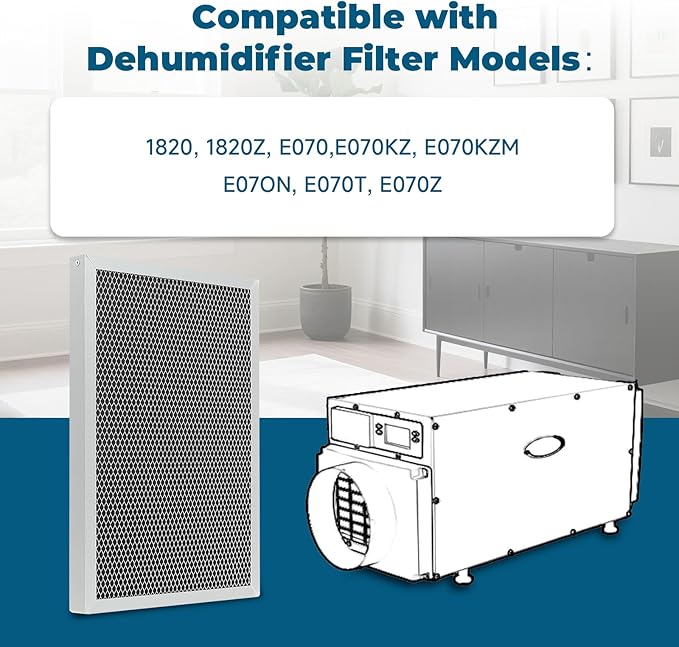 2-Packs 5695 Washable MERV 8 Dehumidifier Filter 8x12x1 Compatible with AprilAire Whole-House Models 1820 1820Z E070 E070KZ E070KZM E070N E070T E070Z Replacement Filter - Image 2