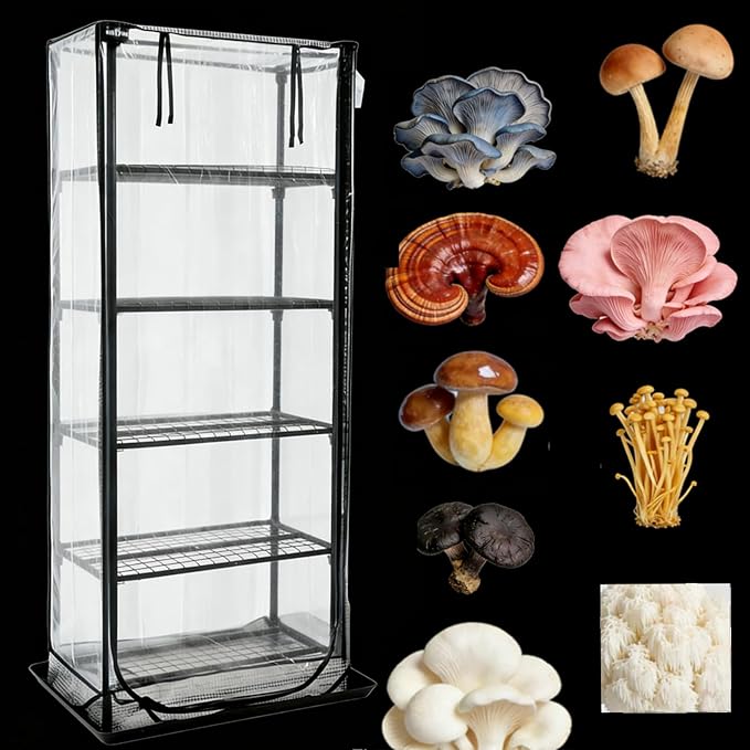Mushroom Grow Tent, Martha Tent for Mushroom Growing kit, Mini Greenhouse Indoor, sturdy racks can accommodate a variety of mushrooms, including trays, fruiting blocks & grow kits (Mushroom Grow Tent) - Image 5