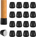 16pcs Round Chair Leg Floor Protectors, Felt Pads Chair Leg Protectors for Hardwood Floors, Silicone Furniture Feet Cups Covers Felt Pads, Prevents Scratches & Reduce Noise, Black, Small by BAIPOK