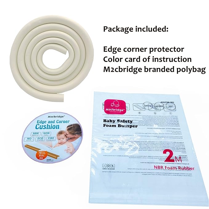 M2cbridge U Shape Extra Thick Furniture Table Edge Protectors Foam 6.5 Ft (Black) - Image 7